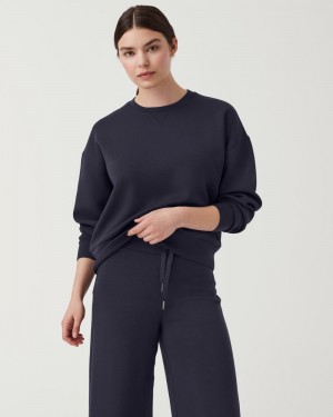 Spanx AirEssentials Crew Women's Tops Navy | 60LKSRBNH