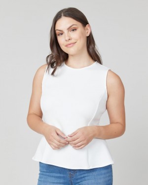 Spanx AirEssentials Peplum ‘At-the-Hip’ Women's Tops White | 58JZTAESG