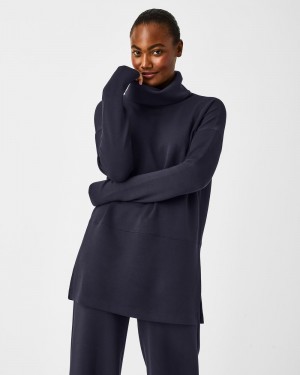 Spanx AirEssentials Turtleneck Tunic Women's Tops Navy | 10IKVONCE