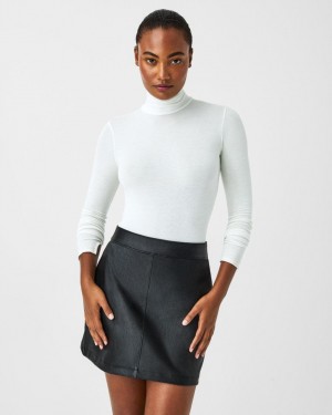 Spanx Better Base Long Sleeve Turtleneck Women's Tops White | 03UCGAVPR