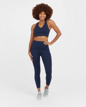 Spanx Booty Boost® Active 7/8 Women's Leggings Navy | 16VDOWXAB