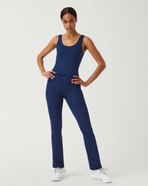 Spanx Booty Boost® Flare Yoga Women's Leggings Navy | 93JICLASZ