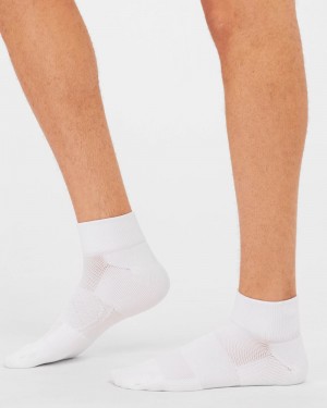 Spanx Crew Men's Socks White | 98EAUQIYB