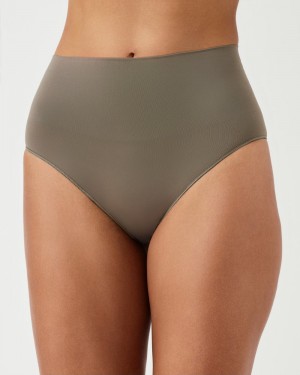 Spanx EcoCare Seamless Shaping Women's Panties Olive | 97RVGSLBP