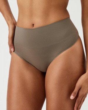 Spanx EcoCare Seamless Shaping Women's Panties Olive | 35IZPRHKT