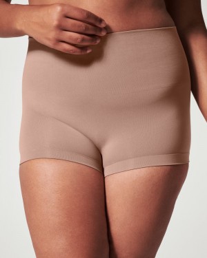 Spanx EcoCare Seamless Shaping Women's Panties Cafe Au Lait | 03VHSKPLN