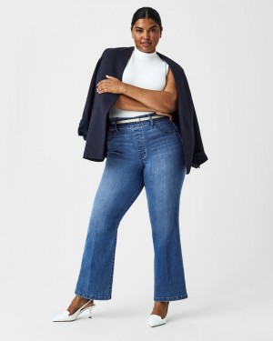 Spanx Kick Flare Women's Jeans Indigo | 24OHRBLYV