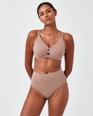 Spanx Low Profile Minimizer Women's Bras Cafe Au Lait | 67GRVNWLX