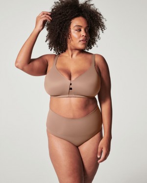 Spanx Low Profile Wireless Minimizer Women's Bras Cafe Au Lait | 06SNZIULQ