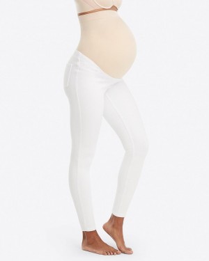 Spanx Mama Ankle Jean-ish® Women's Leggings White | 82FVLMQKR