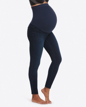 Spanx Mama Ankle Jean-ish® Women's Leggings Navy | 81PCKGNIR