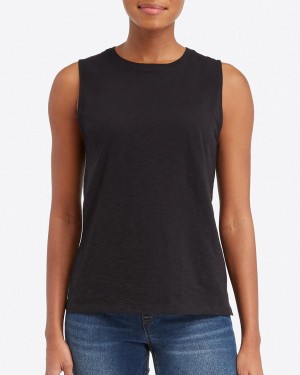 Spanx Pima Cotton Muscle Women's T-Shirts Black | 87TWSILBJ