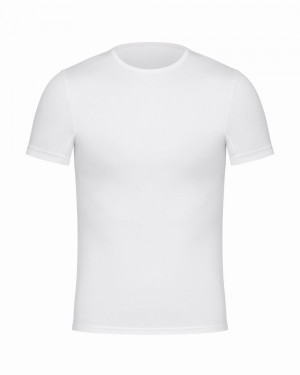 Spanx Sculpt Cotton Crew Neck Men's Undershirts White | 68AOMCBED