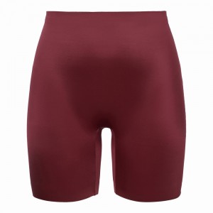 Spanx Shaping Satin Mid-thigh Women's Shorts Burgundy | 54WENXCTZ