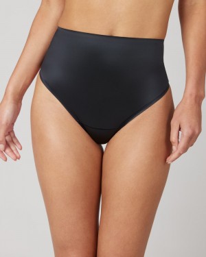 Spanx Shaping Satin Women's Panties Black | 03RZFDBXT