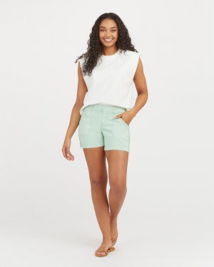 Spanx Stretch Twill, 4" Women's Shorts Blue | 63NMDSWJL