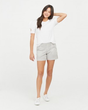 Spanx Stretch Twill, 4" Women's Shorts Grey | 43OJSNHVU