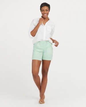 Spanx Stretch Twill, 6" Women's Shorts Blue | 91CLEHAPF