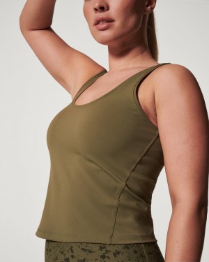 Spanx The Get Moving Fitted Women's Tank Top Green | 37FOMBTDS