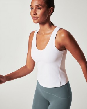 Spanx The Get Moving Fitted Women's Tank Top White | 51PFZYIJX