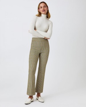 Spanx The Perfect Pant, Kick Flare in Orange Pop Plaid Jacquard Women's Pants Dijon Houndstooth | 91KNXVFIJ