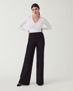 Spanx The Perfect Pant, Wide Leg Women's Pants Black | 53PIJWNOZ