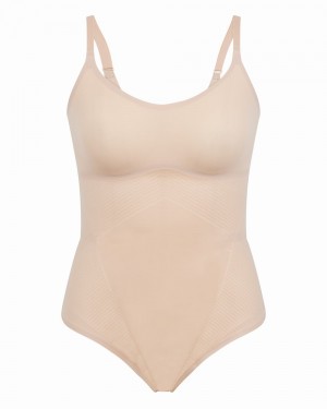 Spanx Thinstincts® 2.0 Cami Thong Women's Bodysuits Beige | 01DPVYJSK