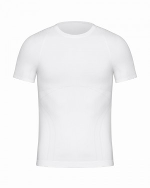 Spanx Ultra Sculpt Seamless Crew Neck Men's Undershirts White | 56RNSLEIQ