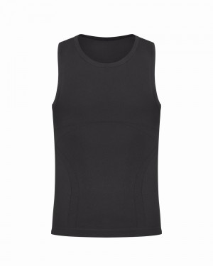 Spanx Ultra Sculpt Seamless Men's Tank Top Black | 15FYHBVEQ