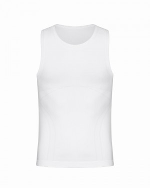 Spanx Ultra Sculpt Seamless Men's Tank Top White | 72EQOZWBI