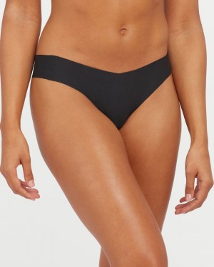 Spanx Under Statements® Women's Thong Black | 56QGVCWTF