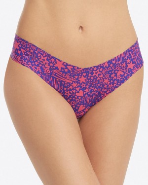 Spanx Under Statements® Women's Thong Blue/Rose | 98ULWRYHS