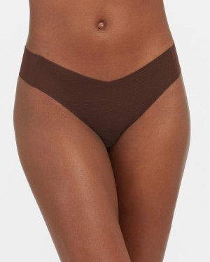 Spanx Under Statements® Women's Thong Brown | 27IKPDBZC