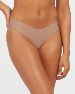 Spanx Under Statements® Women's Thong Cafe Au Lait | 45TVHDUSK