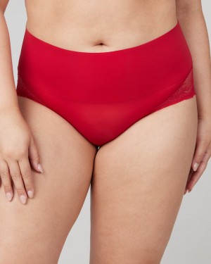 Spanx Undie-tectable® Lace Hi-Hipster Women's Panties Red | 23XNWBAZS