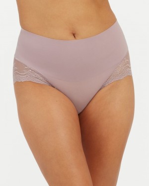 Spanx Undie-tectable® Lace Hi-Hipster Women's Panties Purple Brown | 25RQXKETW