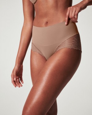 Spanx Undie-tectable® Lace Hi-Hipster Women's Panties Cafe Au Lait | 53PBDXKZF