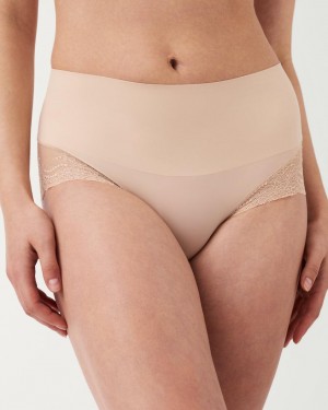 Spanx Undie-tectable® Lace Hi-Hipster Women's Panties Beige | 84RWSPGMO