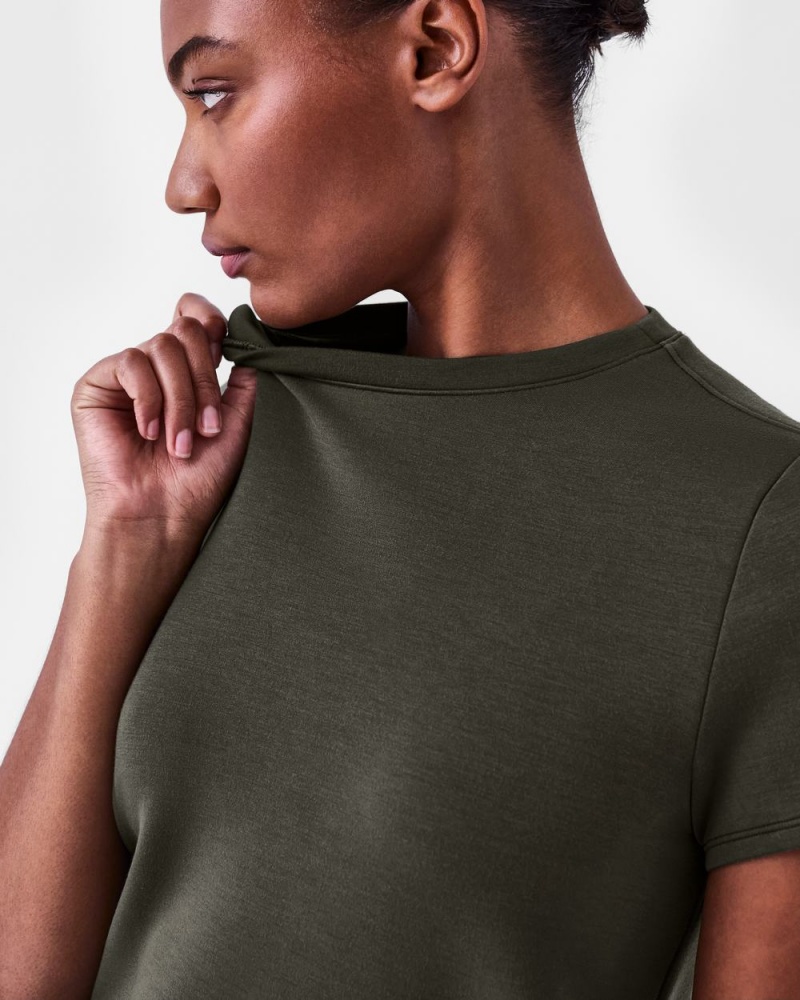 Spanx AirEssentials Cap Sleeve Women's Tops Olive | 24GLTWJNU