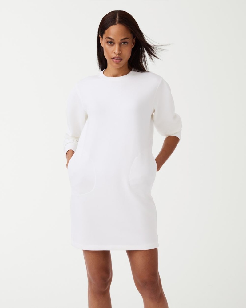 Spanx AirEssentials Crew Neck Women\'s Dresses White | 49LBRPFAQ