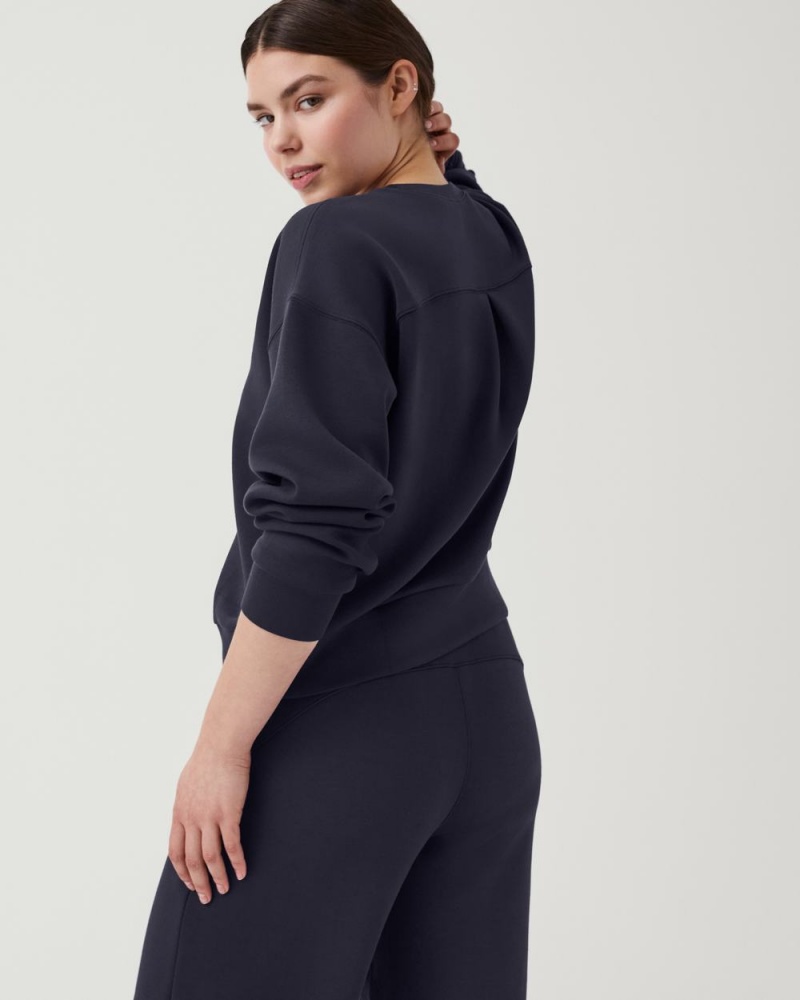 Spanx AirEssentials Crew Women's Tops Navy | 60LKSRBNH