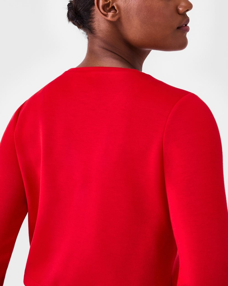 Spanx AirEssentials Cropped Long Sleeve Women's Tops Red | 78FKLOPNU