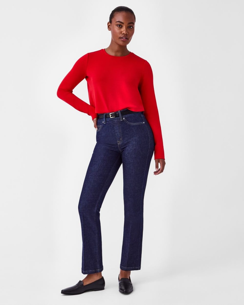 Spanx AirEssentials Cropped Long Sleeve Women's Tops Red | 78FKLOPNU