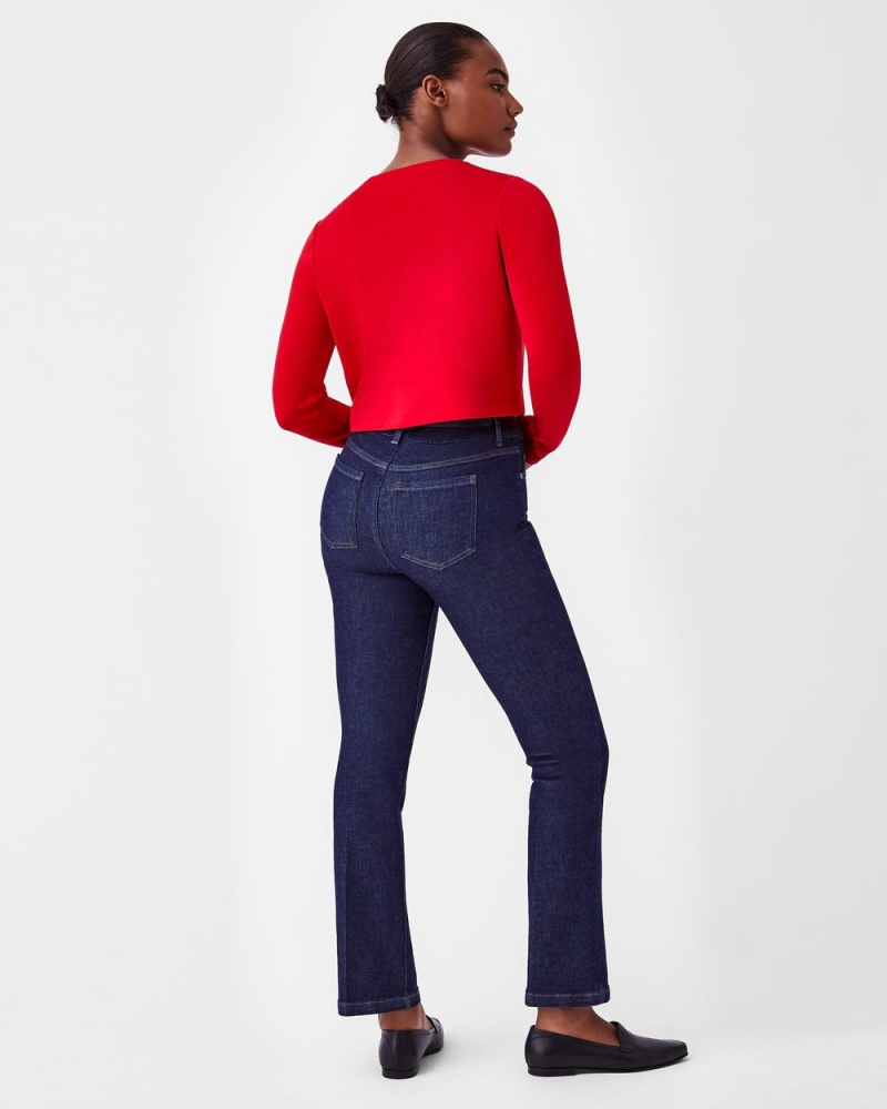 Spanx AirEssentials Cropped Long Sleeve Women's Tops Red | 78FKLOPNU