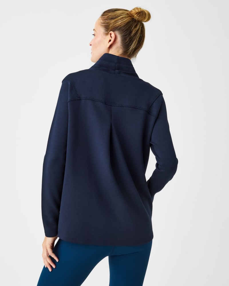 Spanx AirEssentials ‘Got-Ya-Covered’ Pullover Women's Tops Navy | 40EDOWAFB