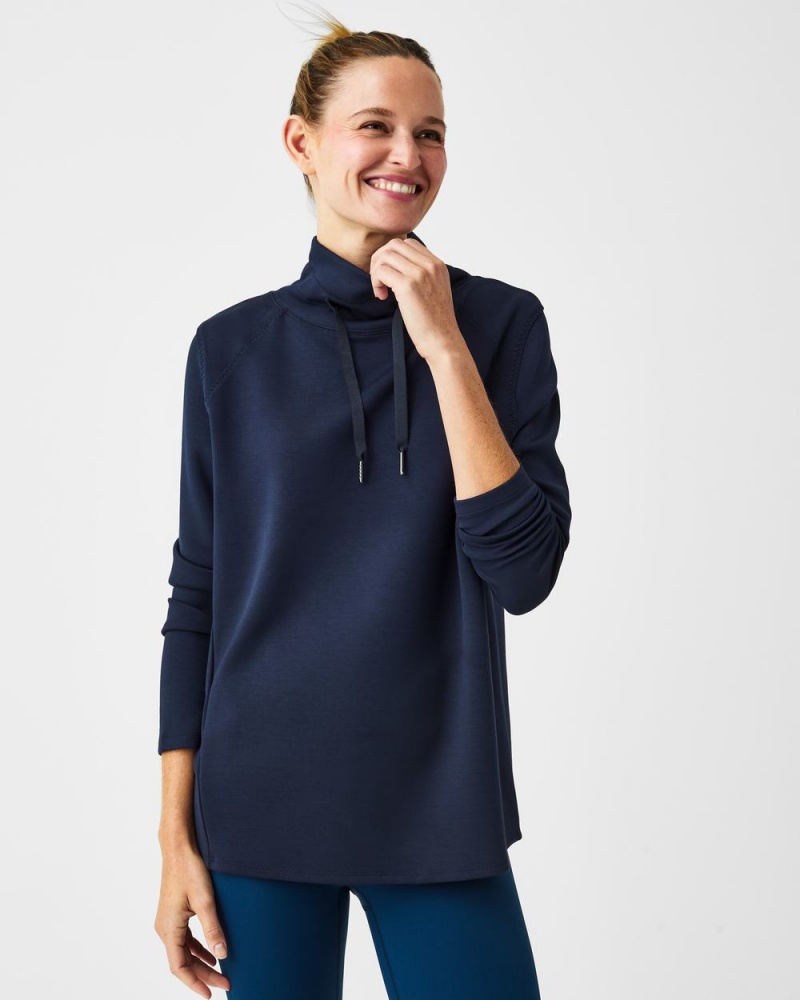 Spanx AirEssentials ‘Got-Ya-Covered’ Pullover Women\'s Tops Navy | 40EDOWAFB