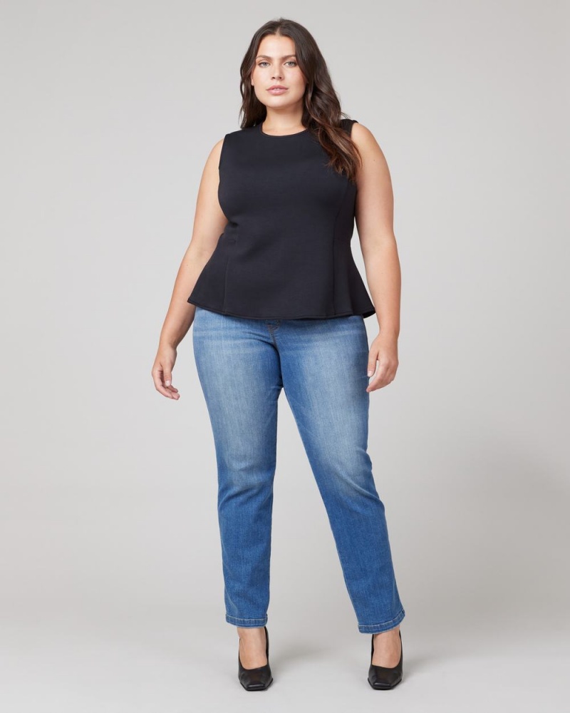 Spanx AirEssentials Peplum ‘At-the-Hip’ Women's Tops Black | 21TQDUACS