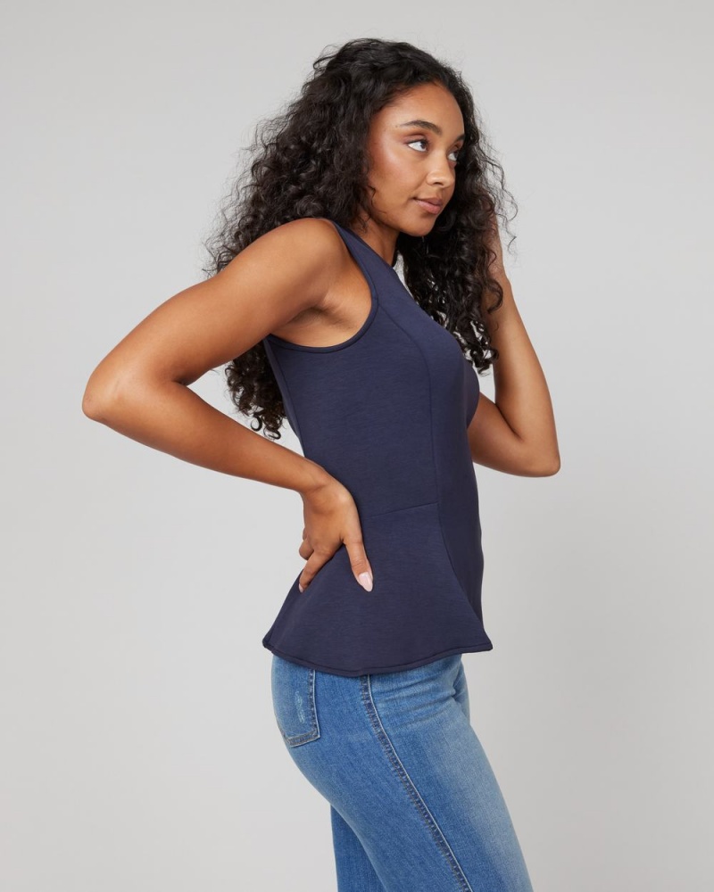 Spanx AirEssentials Peplum ‘At-the-Hip’ Women's Tops Navy | 08ZVNSTMP