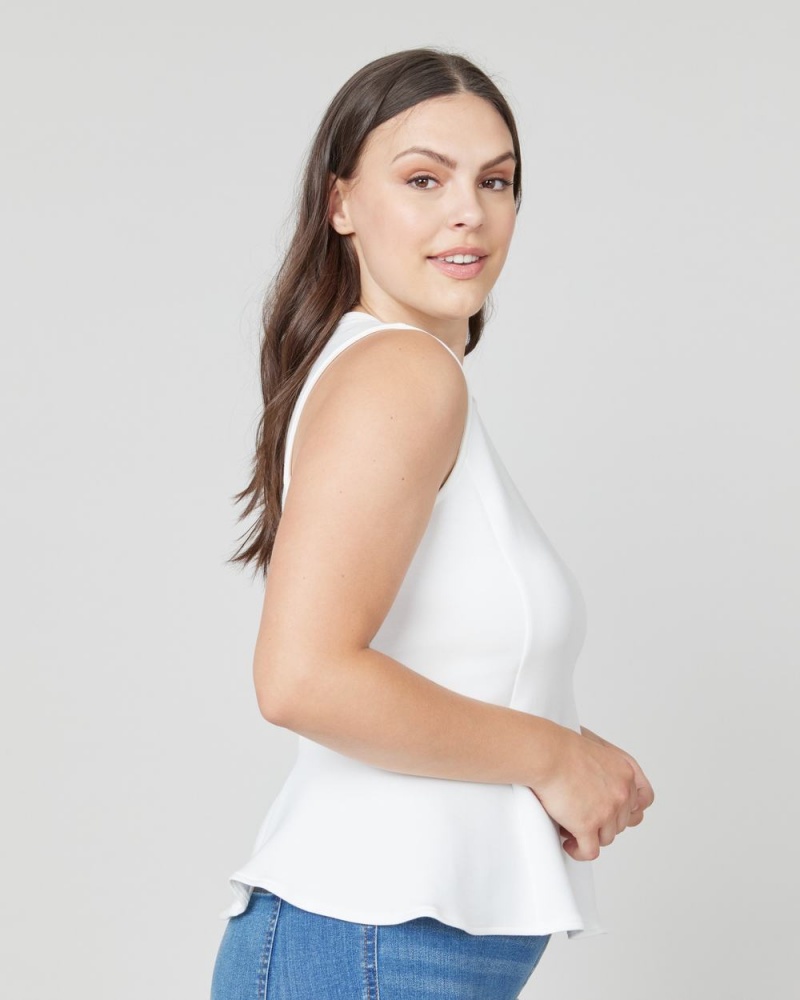 Spanx AirEssentials Peplum ‘At-the-Hip’ Women's Tops White | 58JZTAESG