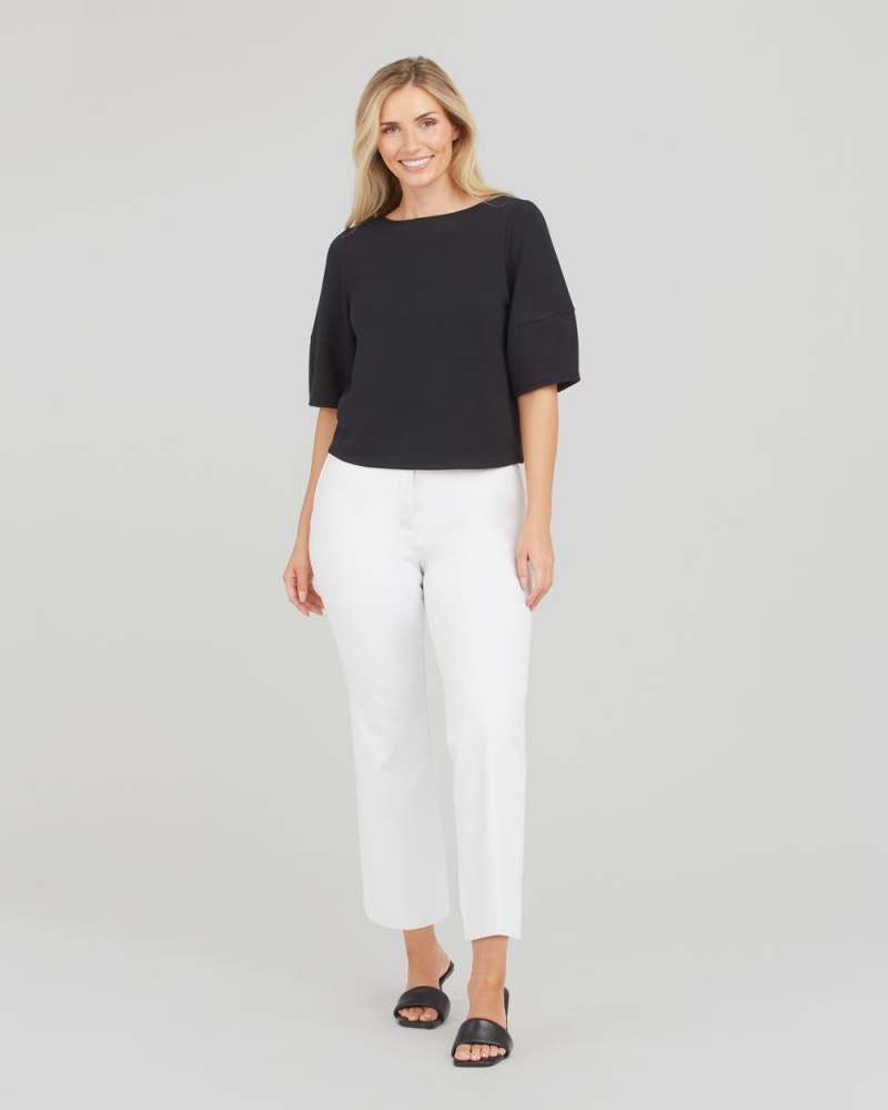 Spanx AirEssentials Puff Sleeve ‘At-the-Hip’ Women's Tops Black | 97XZIDPMH